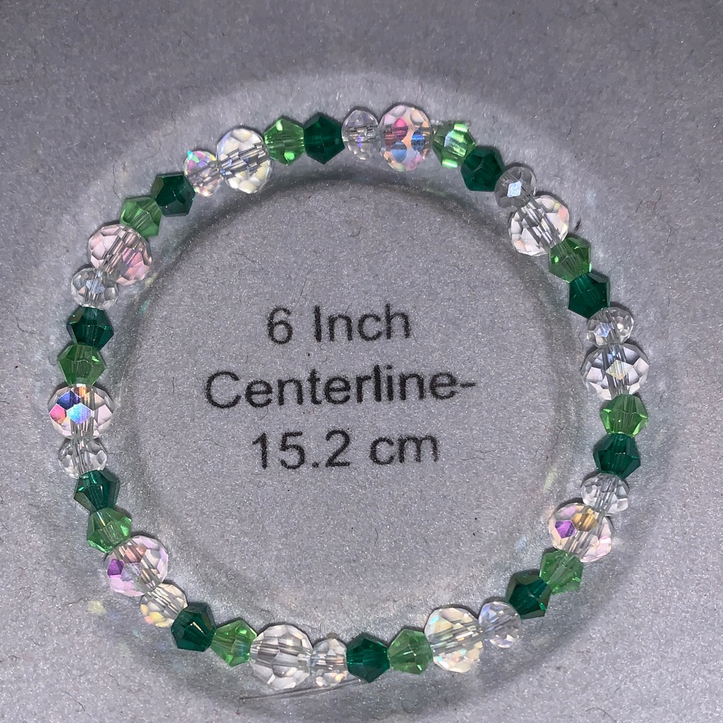 Green Aurora Borealis Crystal Stretch Bracelet